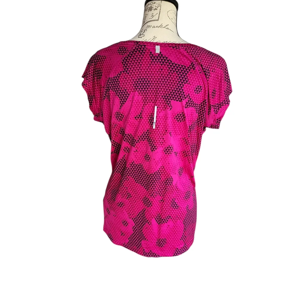 Nike Dri-FIT Pink Geometric Athletic Top L - Picture 3 of 7